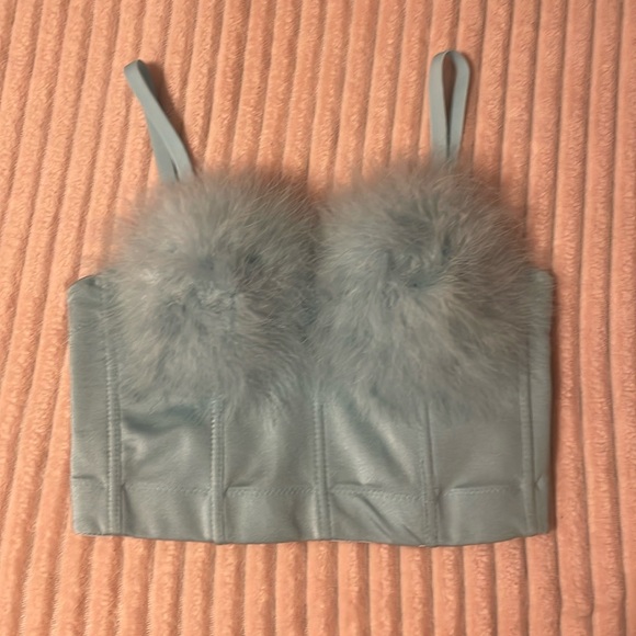 Light blue feather boobie corset - Picture 1 of 2